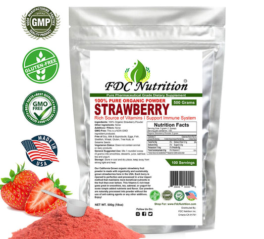 Strawberry Powder 1.1Lb (18Oz) Freeze Dried Vitamin C Antioxidant FDC Nutrition