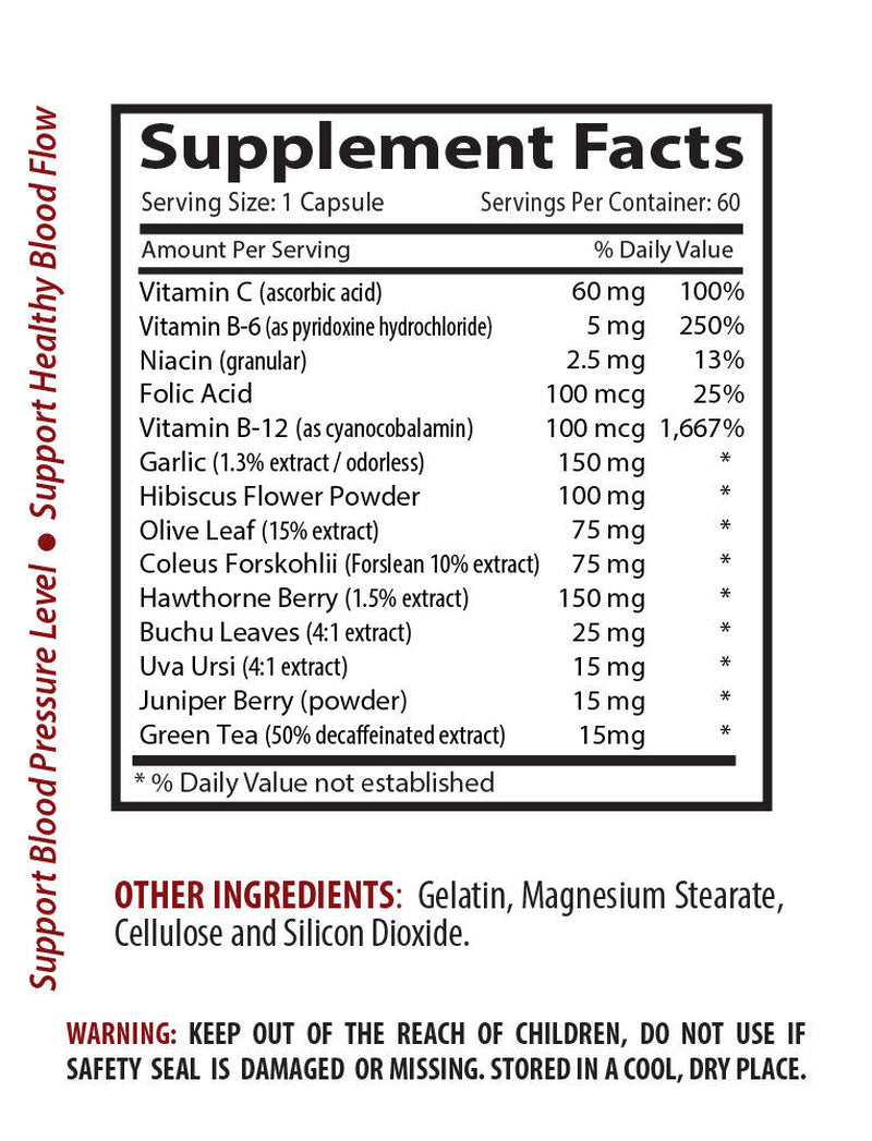 Blood Pressure Support- Healthy Arteries - Healthy Heart 