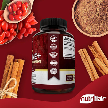 Nutriflair Premium Berberine HCL with Ceylon Cinnamon - Heart Health Cholesterol