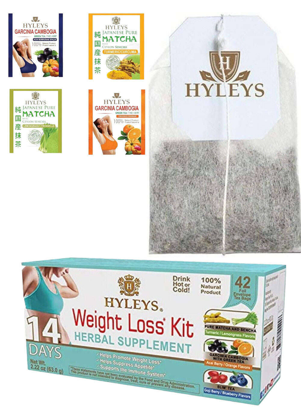 Herbal Weight Loss Tea Kit 14 Day Weight Loss Kit 6 Flavors Herbal Supplement