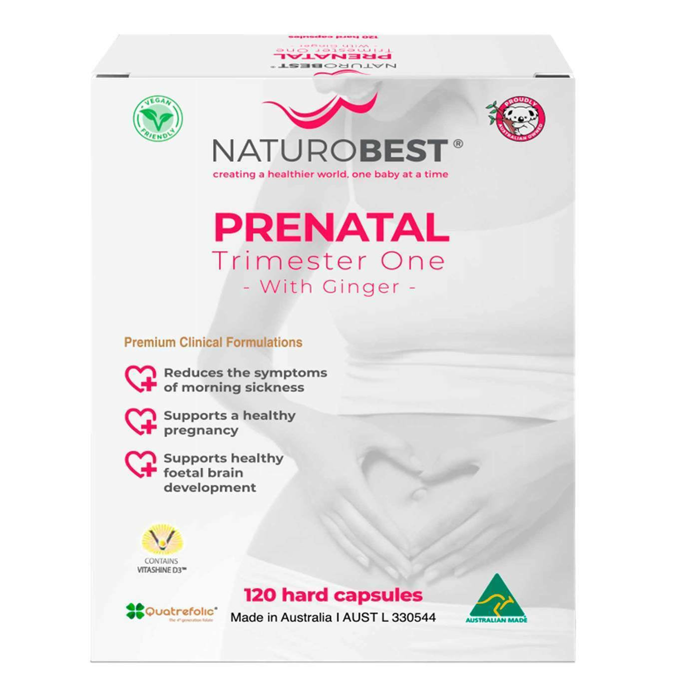 NEW Naturobest Prenatal Trimester One with Ginger 120 Capsules Naturo Best