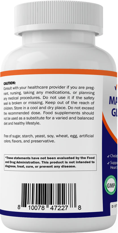 Vitamatic Magnesium Glycinate 500Mg per Tablet - 180 Vegetarian Tablets