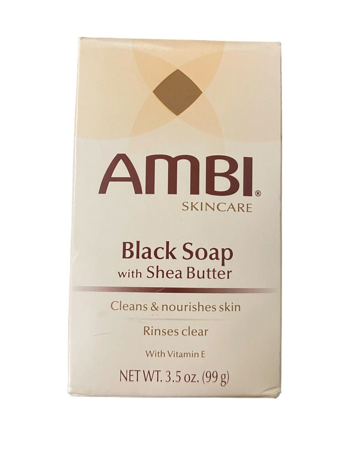 New- AMBI Skincare, Black Soap with Shea Butter, 3.5 Oz