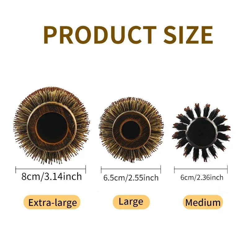 Professional Boar Bristle round Hair Brush 