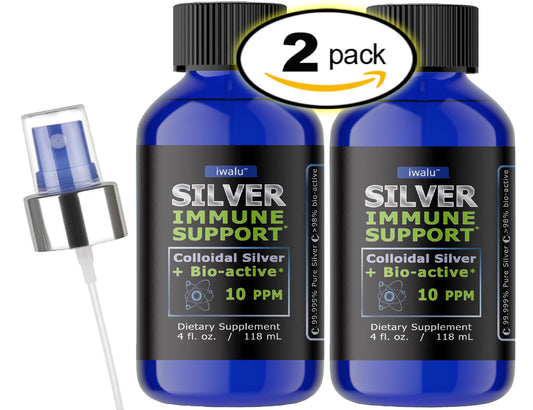 COLLOIDAL SILVER 10 PPM Immunity Nutrition 4 OZ SILVER HYDROSOL Made in USA X2