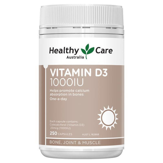 Healthy Care Vitamin D3 1000IU 250 Softgel Capsules