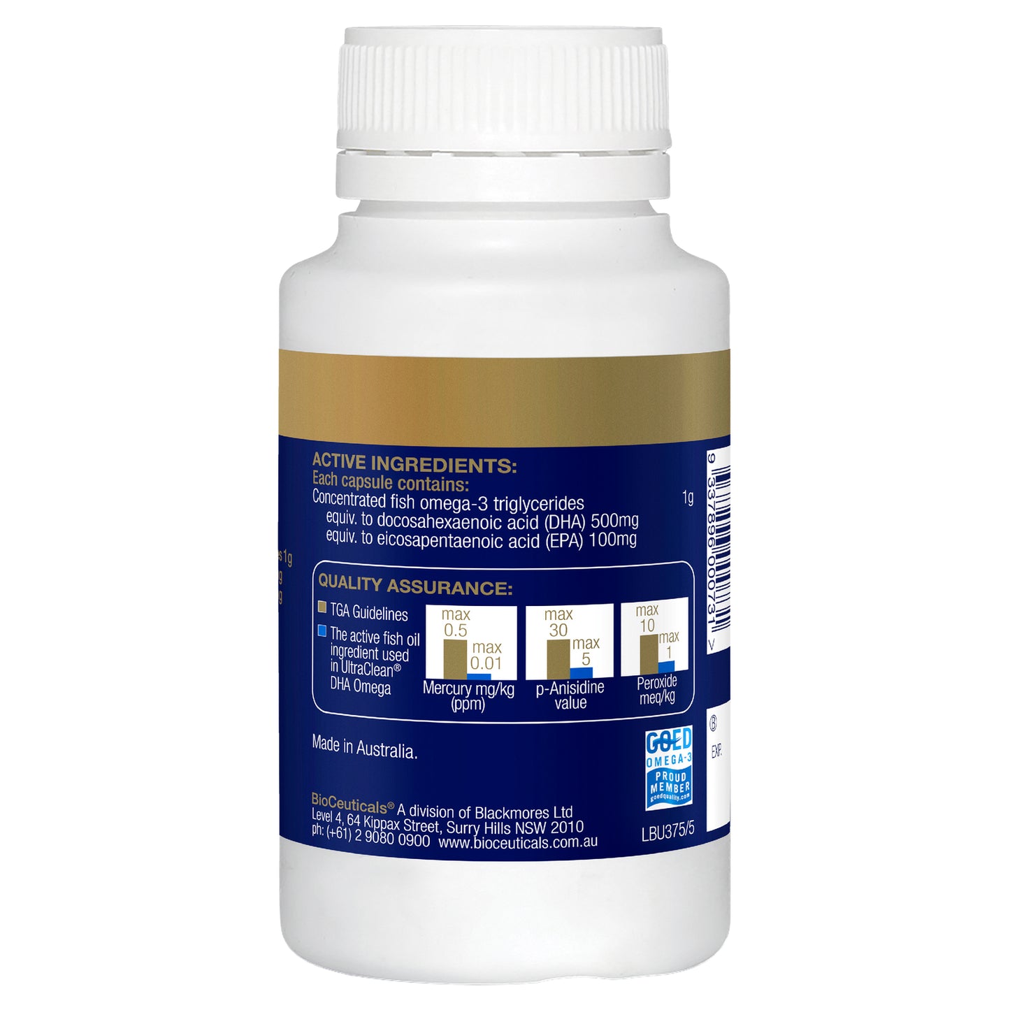 Bioceuticals Ultraclean DHA Omega 60 Capsules