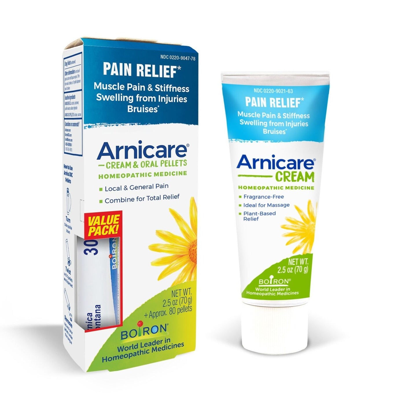 Boiron Arnicare Cream/Mdt Value Pack 2.5 Oz + 80 Cream + Pellet