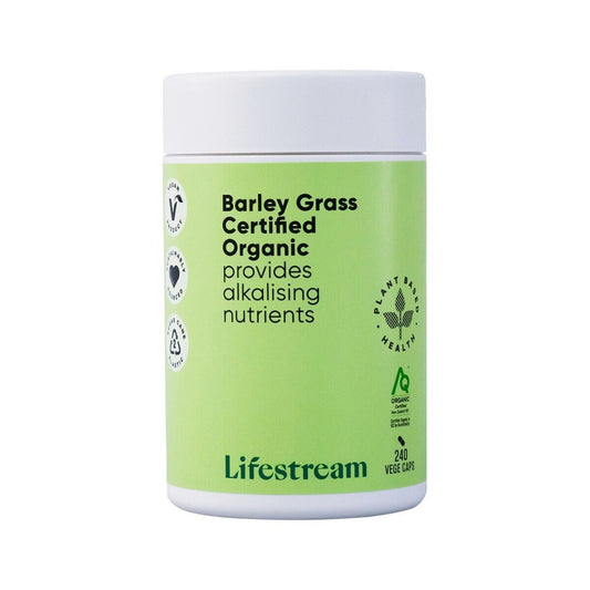 New Lifestream Barley Grass 240 Capsules Certified Organic