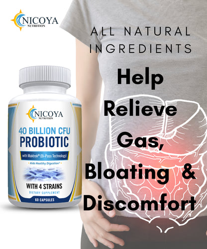 Probiotics 40 Billion Cfu'S, Digestive, Immune Health, Gas, Bloating Supplement