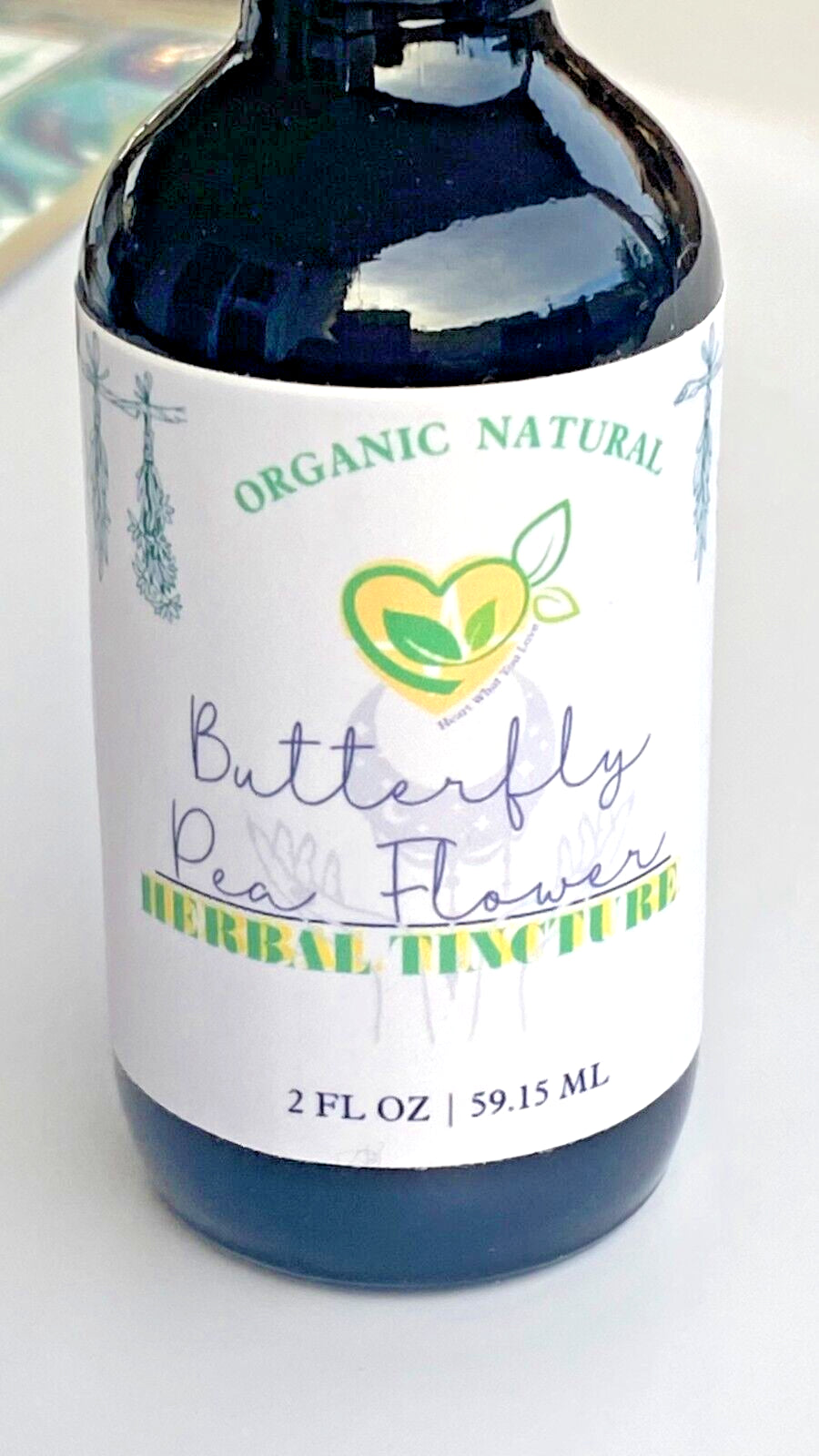 Butterfly Pea Flower Tincture Organic Liquid Herbal Drops 2 Oz Anxiolytic Tonic