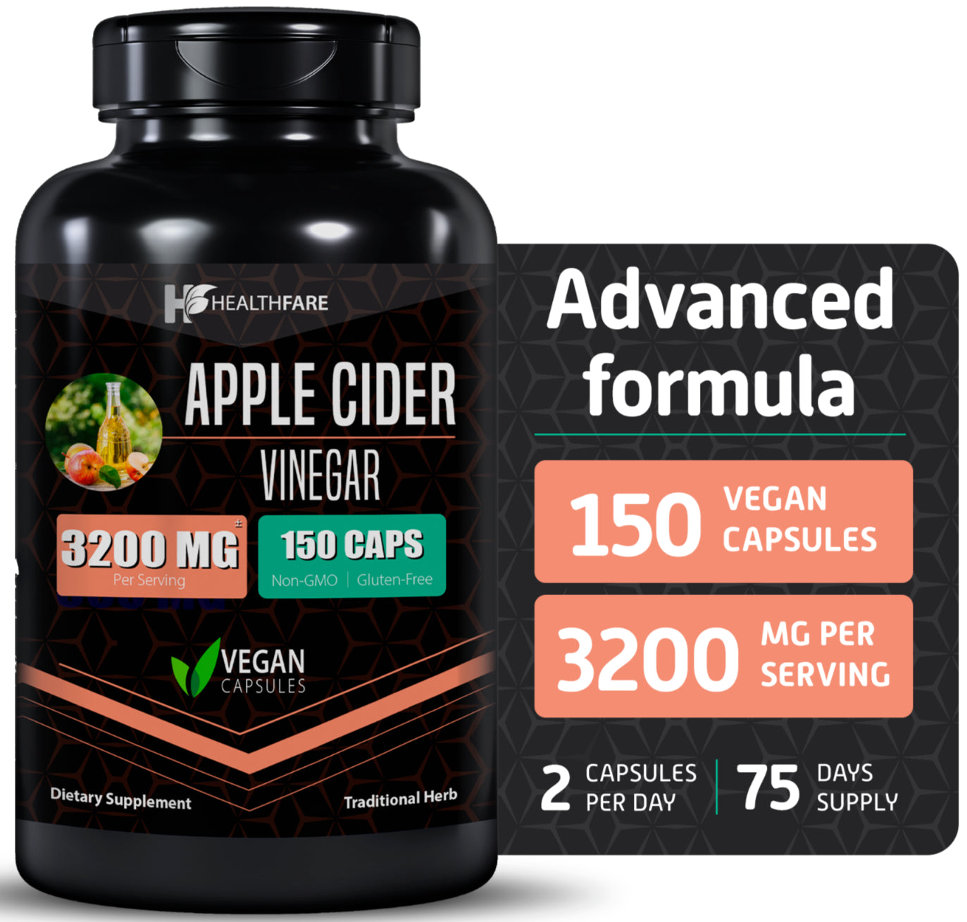 Apple Cider Vinegar 3,200Mg Maximum Immune Strength ACV Supplement