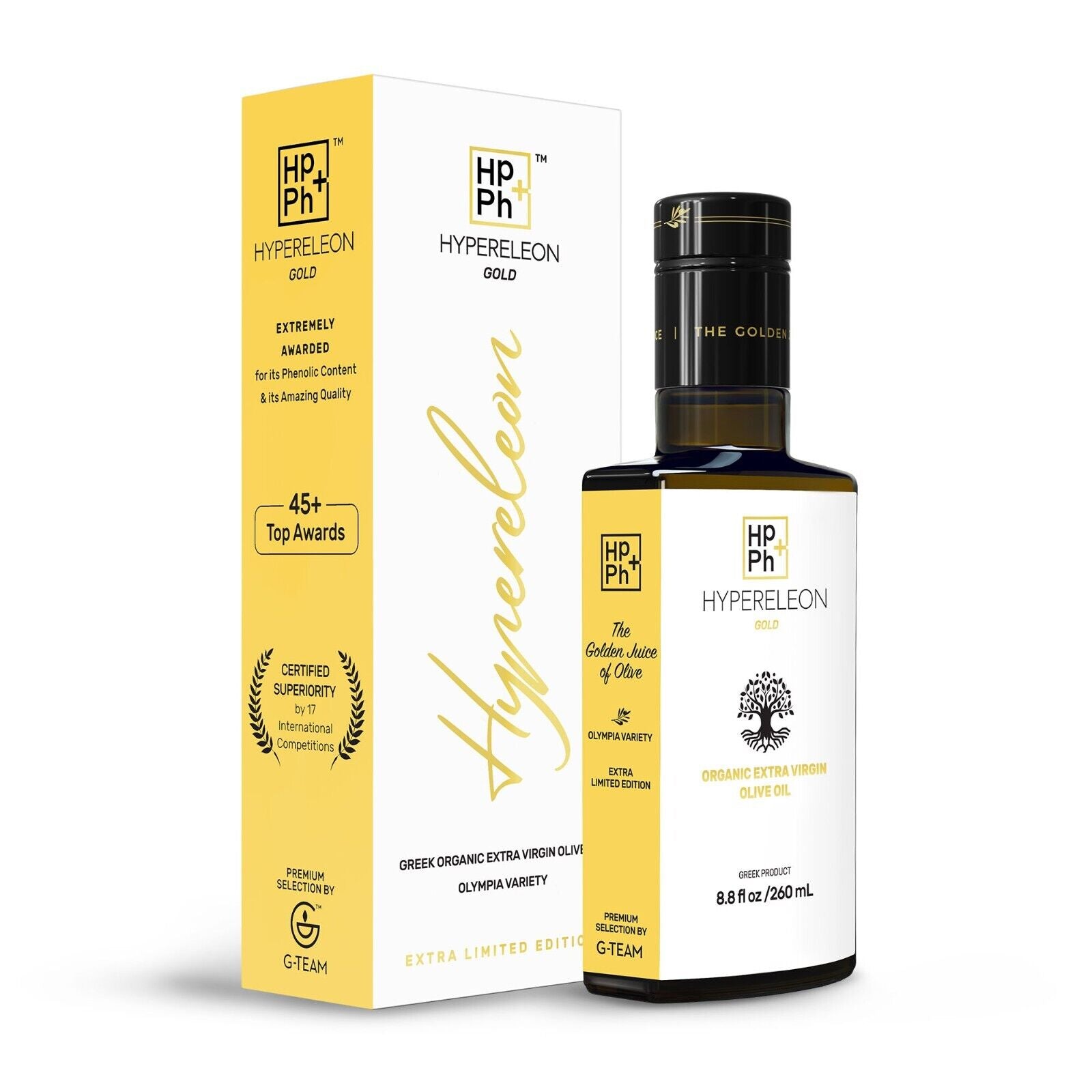 HYPERELEON Gold Premium Olive Oil | Rich in Polyphenols | 45 Awards | 260Ml