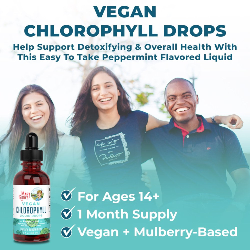 Vegan Chlorophyll Liquid Drops | Skin Nutrient & Detox Support | Vegan, Non-Gmo | 2 Fl Oz / 60 Ml