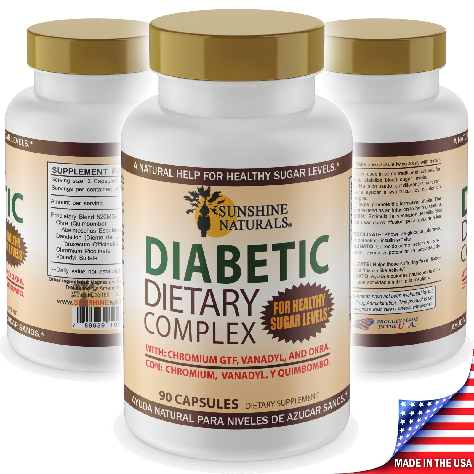 Diabetic Dietary Complex 90 Capsules Made in the USA