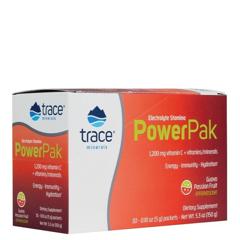 Trace Minerals Electrolyte Power Pak Guava Passion Fruit 30 Packets Box