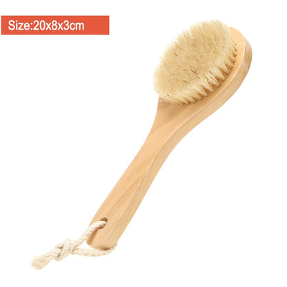 Eco Wooden Body Brush Natural Boar Bristle Organic Dry Skin Body Brush Bamboo