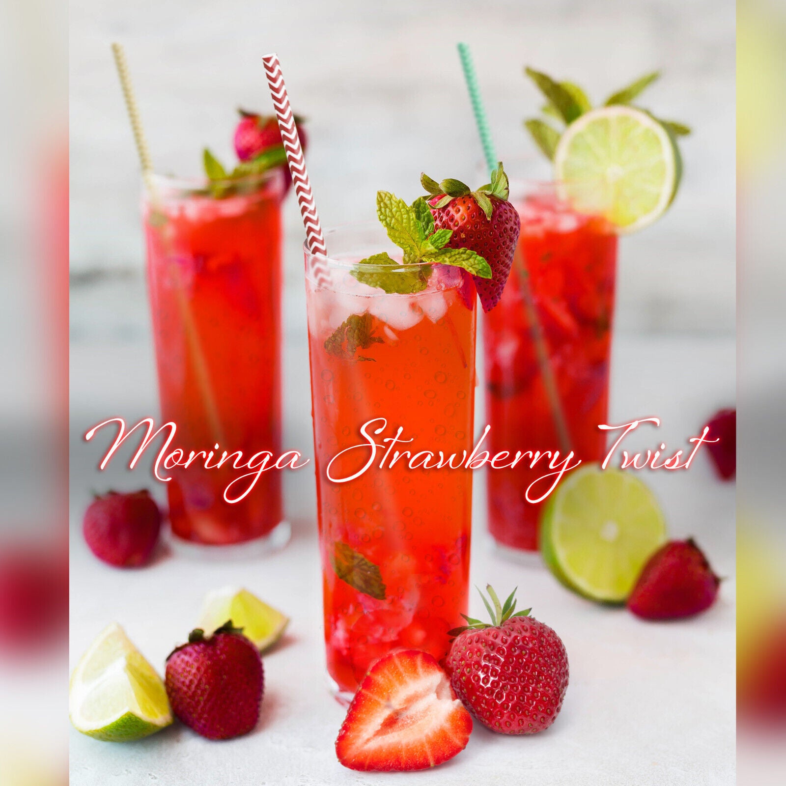 Iced Tea Moringa Strawberry Twist - the Perfect Nutritious Summery Treat 8Oz