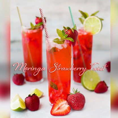 Iced Tea Moringa Strawberry Twist - the Perfect Nutritious Summery Treat 4Oz