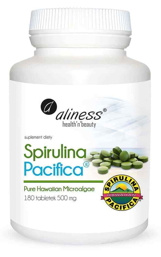 ALINESS Spirulina Pacifica (Pure Hawaiian Microalgae) 500Mg 180 Vege Tablets