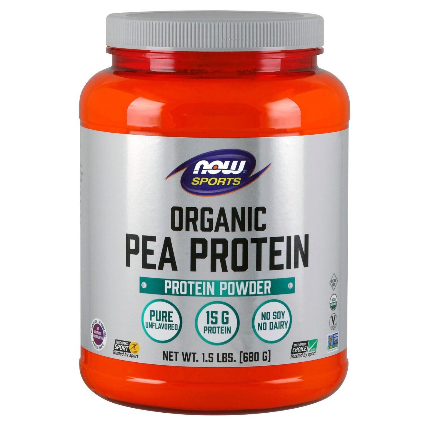 NOW Foods Proteína De Guisante, Orgánica, Polvo De 1,5 Lb