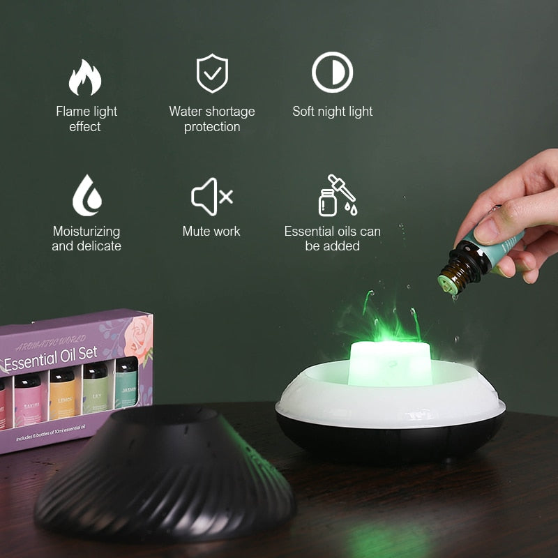 Volcanic Aroma Diffuser Essential Oil Lamp 130Ml USB Portable Air Humidifier