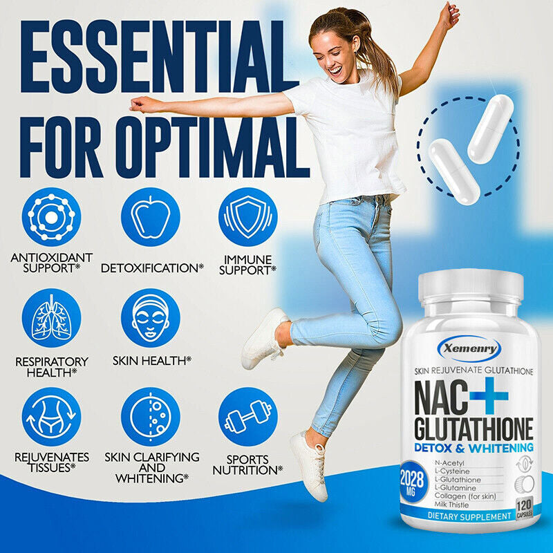 NAC+ Glutathione -Supports Liver & Respiratory Health, Anti-Aging - Antioxidants