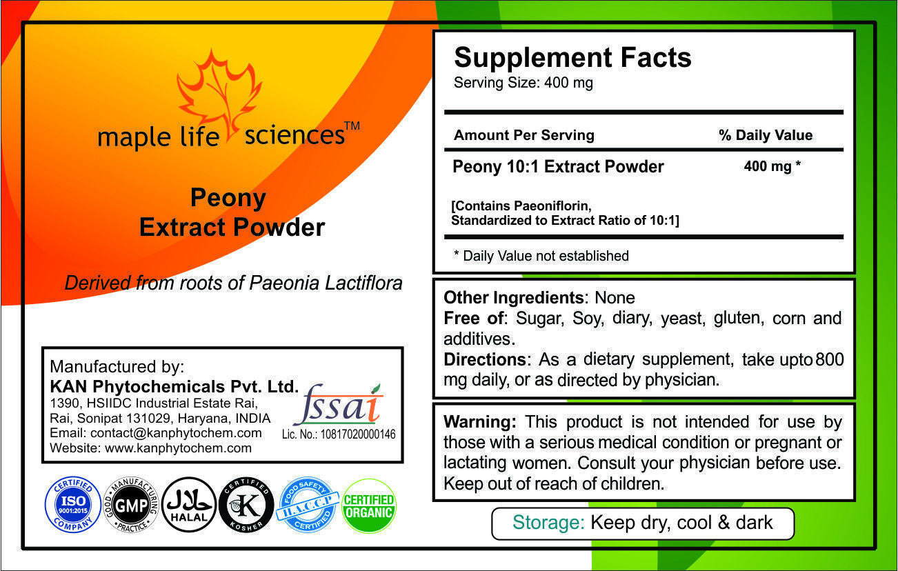 Peony 10:1 Extract Powder Paeonia Lactiflora Paeoniflorin PMS