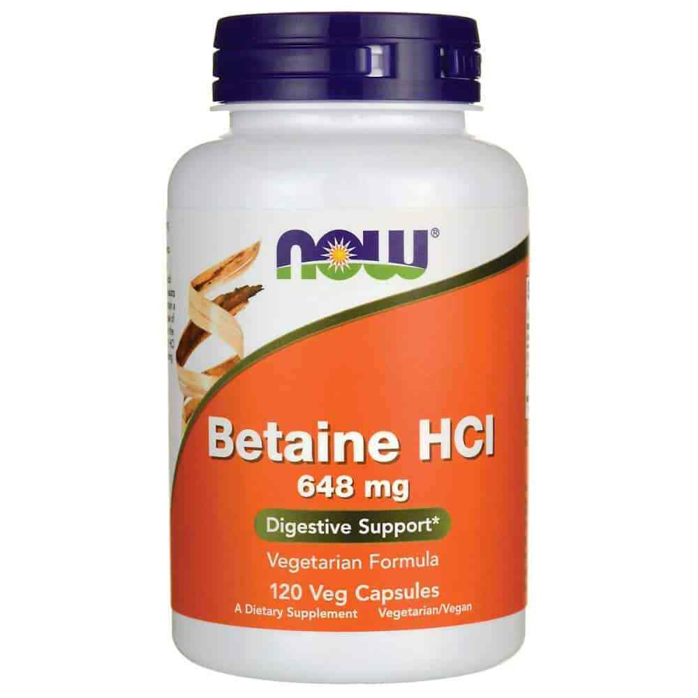 Betaine HCL 648Mg 120 Vegetarian Capsules Digestive Support