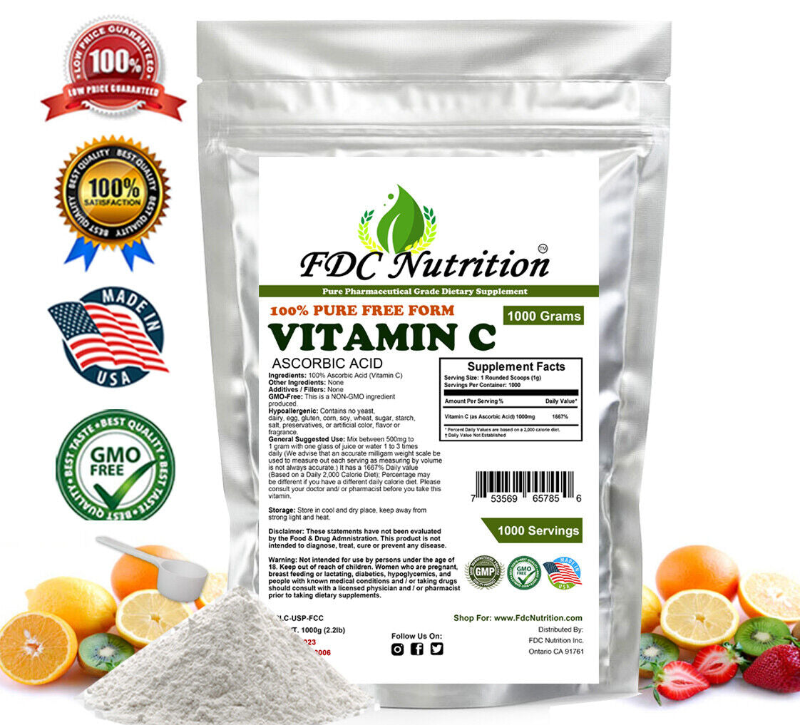 Vitamin C Powder -New -Ascorbic Acid -Wrinkle Anti-Aging -Antioxidant -All Sizes