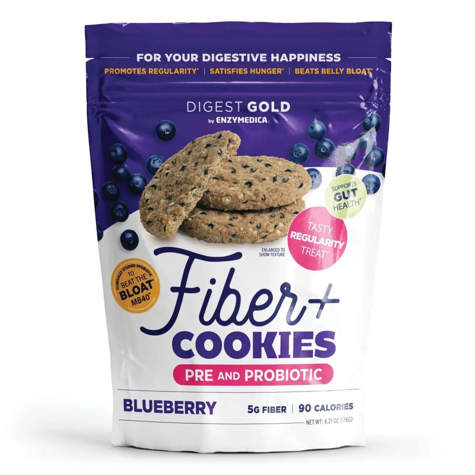 Enzymedica Fiber+ Cookies - Blueberry 6.21 Oz Cookies