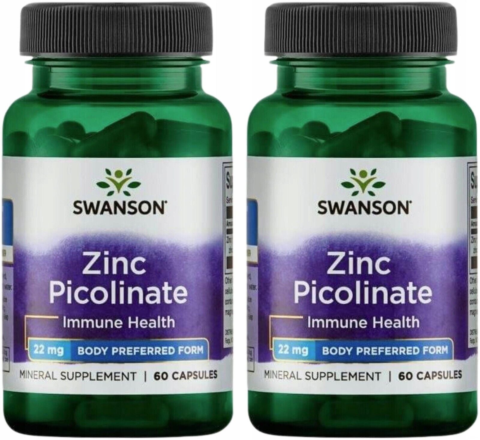 SWANSON Zinc Picolinate 22 Mg 2 X 60 Caps.