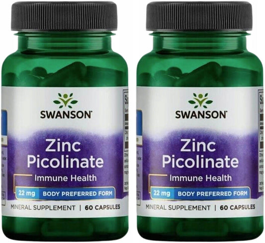 SWANSON Zinc Picolinate 22 Mg 2 X 60 Caps.