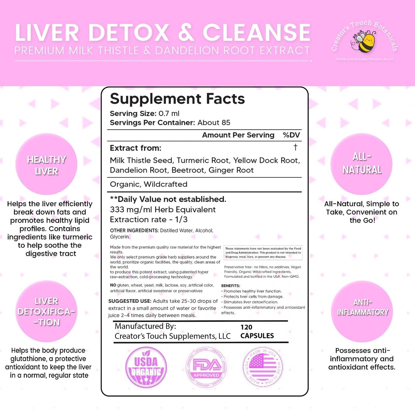 Liver Detox and Cleanse, Liver Health, 2 Fl. Oz, Milk Thistle & Dandelion