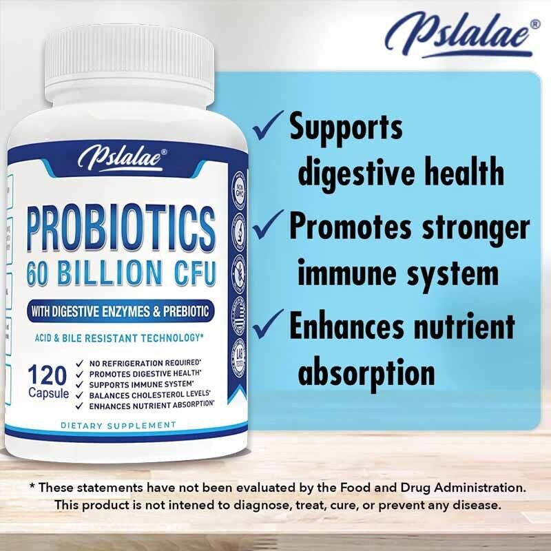 Probiotics 60 Billion CFU Capsules - Promote Digestive Health, Immune Support