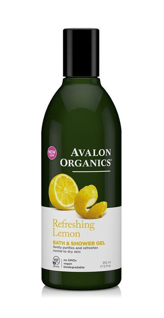 Avalon Organics Refreshing Lemon Bath & Shower Gel 12 Oz Liquid