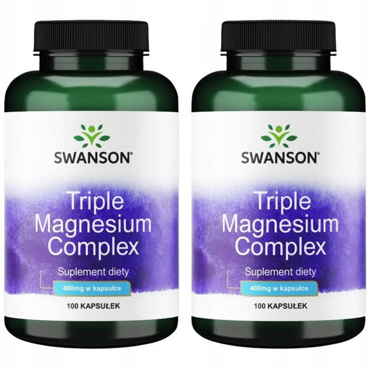 Swanson Triple MAGNESIUM Complex 400Mg 2 X 100 Capsules