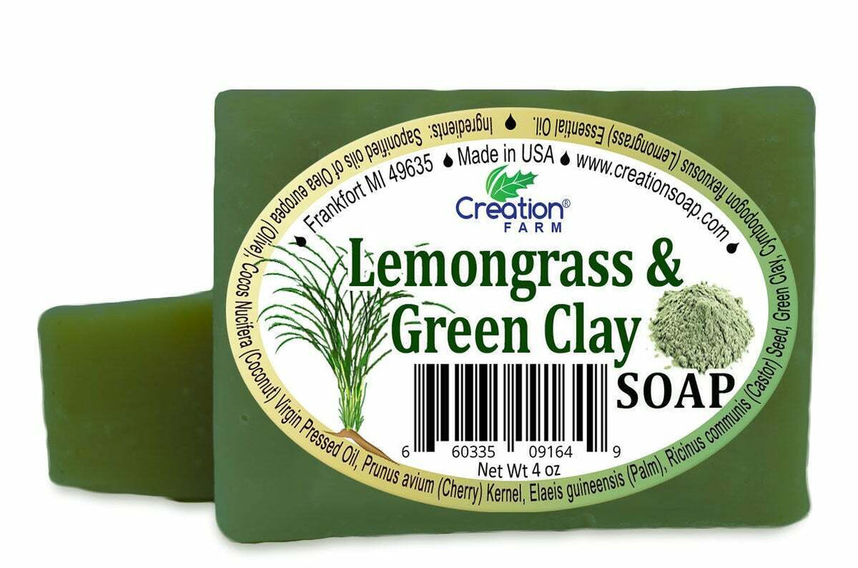 Lemongrass & Green Clay Soap - Two 4 Oz Bar Pack by Creation Farm