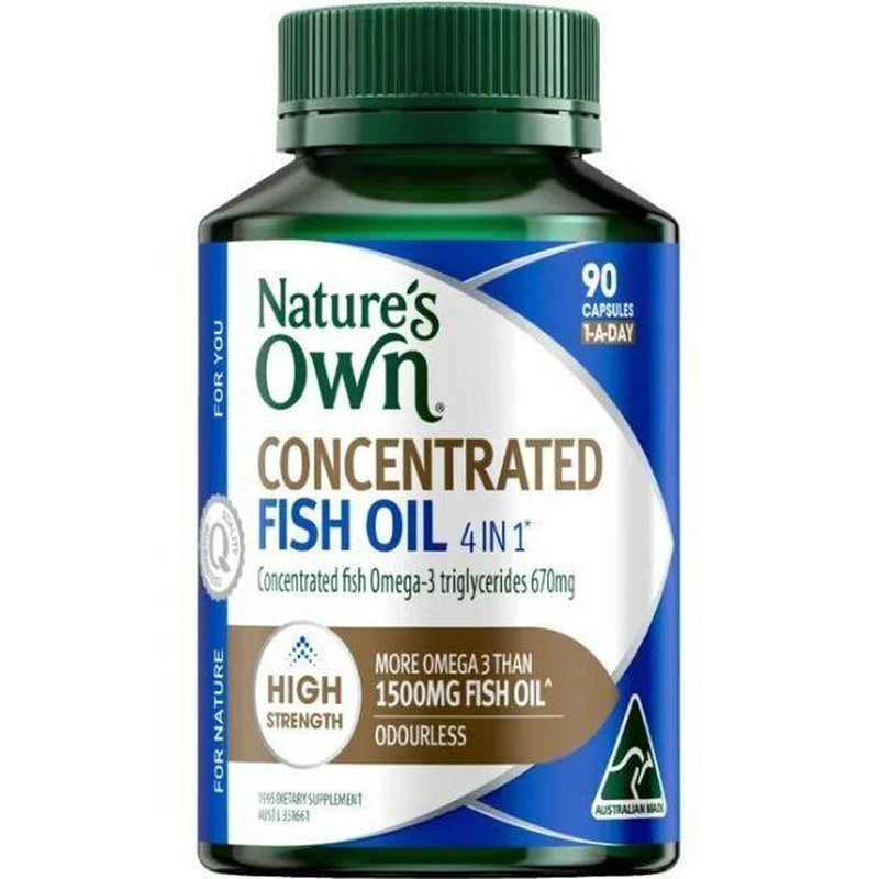 Natures Own 4 in 1 Concentrated Fish Oil Odourless 90 Capsules