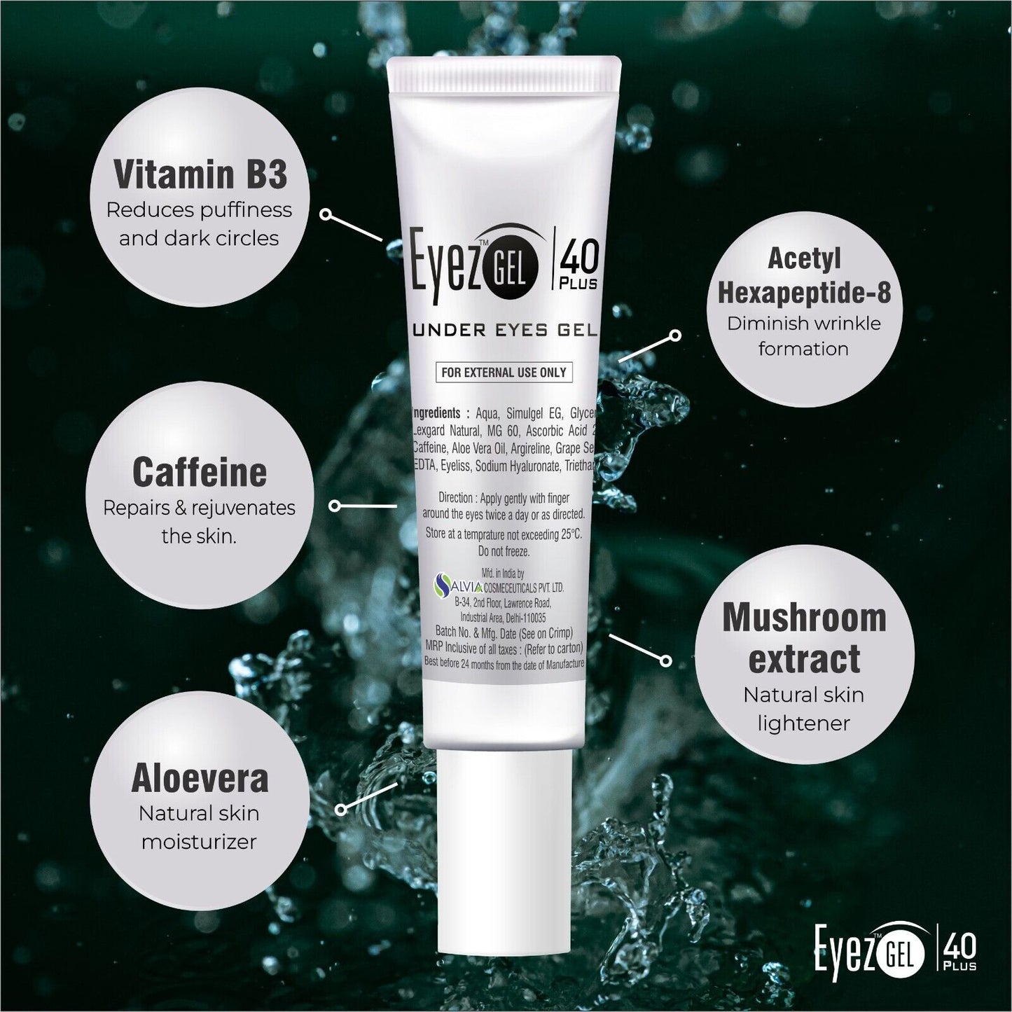 Eye Gel Cream, Eyeliss, Argeriline Dark Circle, Puffy Eyes-[40+]- [15Ml/0.51Oz.