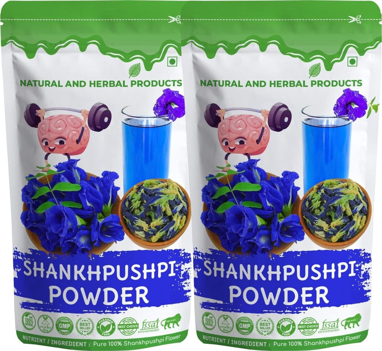 Organic & Natural Shankhpushpi Powder Convolvulus Pluricaulis 100 Gram Pack of 2