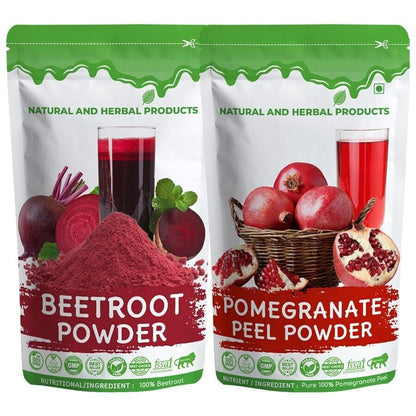 Combo Organic & Natural Beetroot & Pomegranate Peel Powder 100 Gm Pack of 2