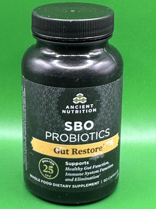 Ancient Nutrition SBO Probiotics Gut Restore Capsules -60 Count - Exp 9/27/25