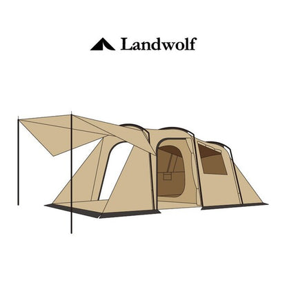 Landwolf Large Space Outdoor Camping 1 Big Hall 1 Bedroom for 5-6 Person Large Family Party Evening Travel Team Camping Tent