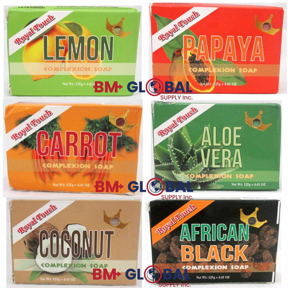 Bars Soaps, Lemon, Papaya, Carrot, Aloe Vera, Coconut, African Black 4.41 Oz