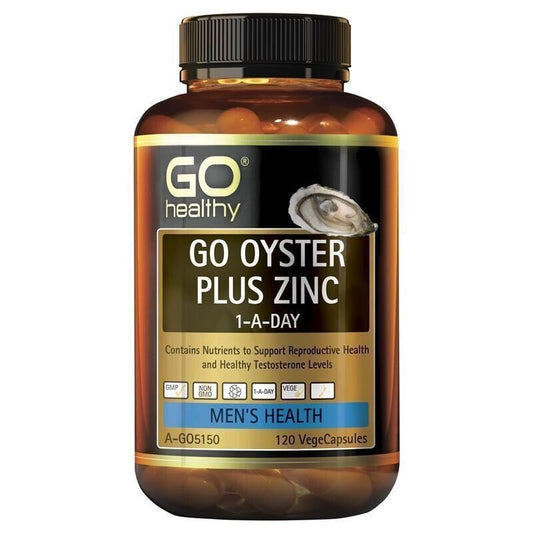 New GO Healthy Oyster plus Zinc 1-A-Day 120 Capsules Gohealthy