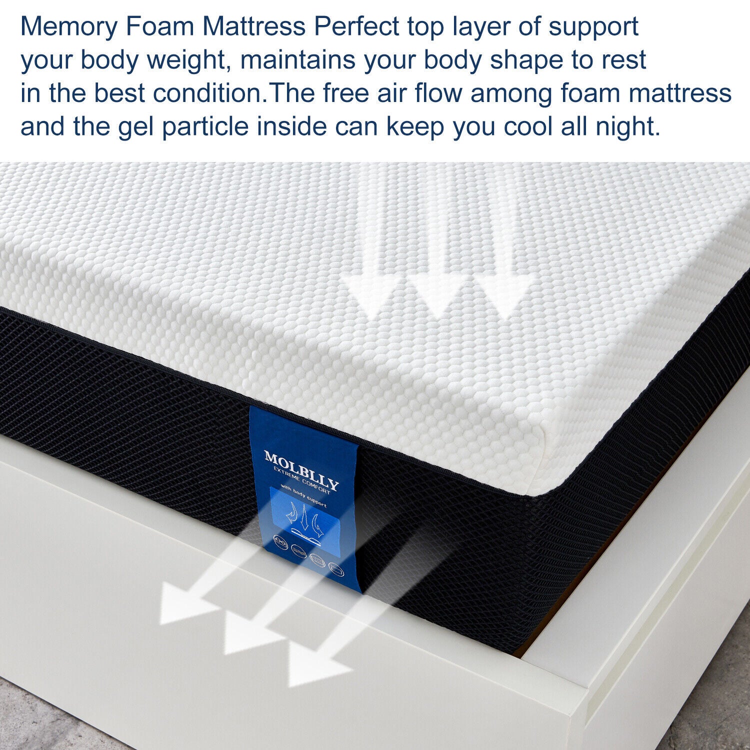 Mattress 8" 10" 12" 14" Gel Memory Foam Mattress Twin Full Queen King Bed in Box