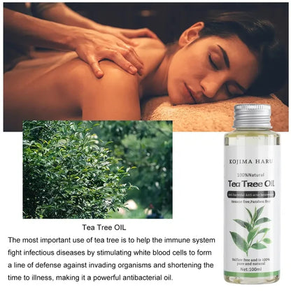 100Ml Natural Organic Tea Tree Oil Massage Face and Body Oil Relaxing Moisturizing Hydrating Best Skincare Control Product