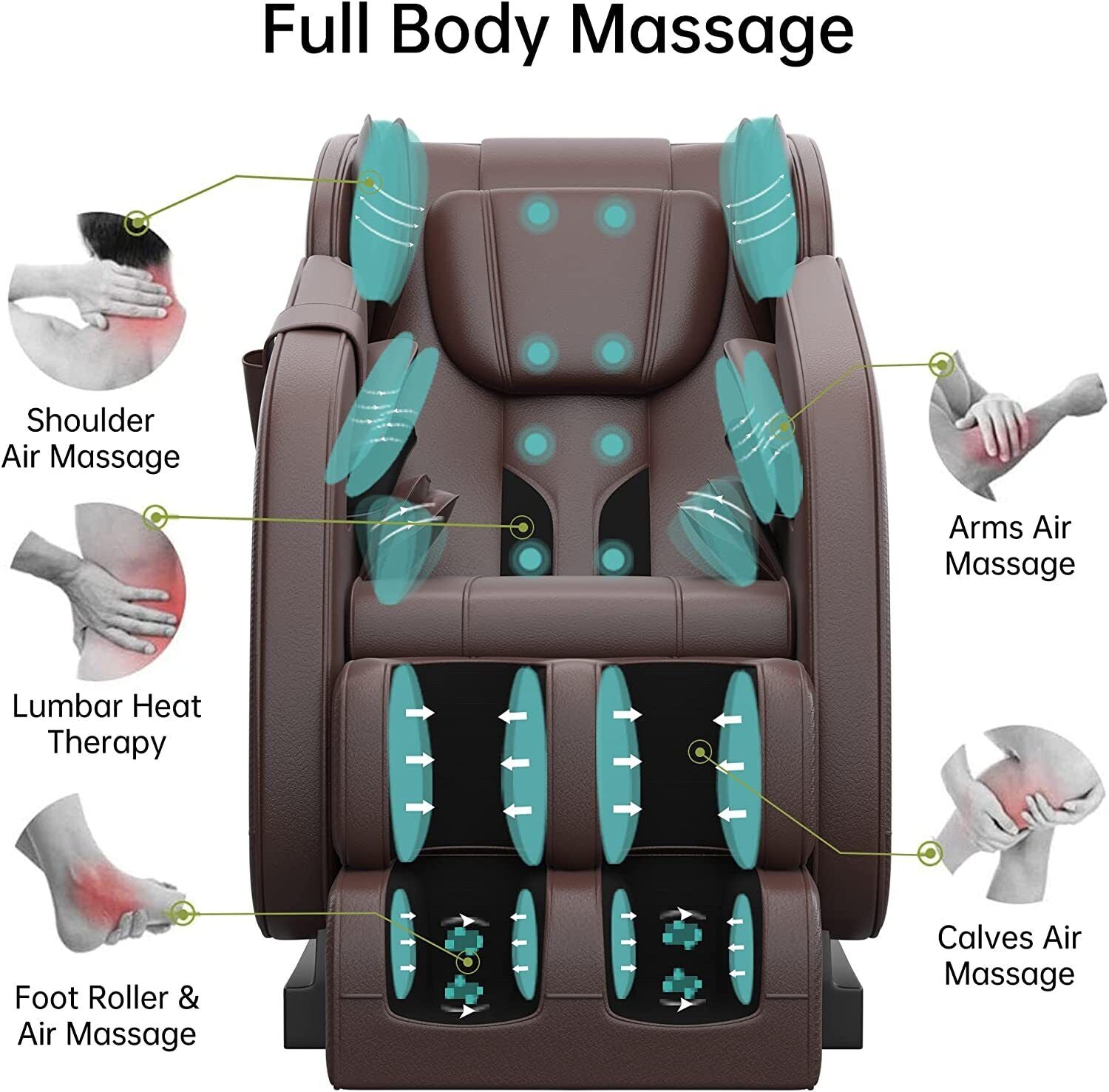 Real Relax Full Body Electric Shiatsu Massage Chair Zero Gravity Recliner Home