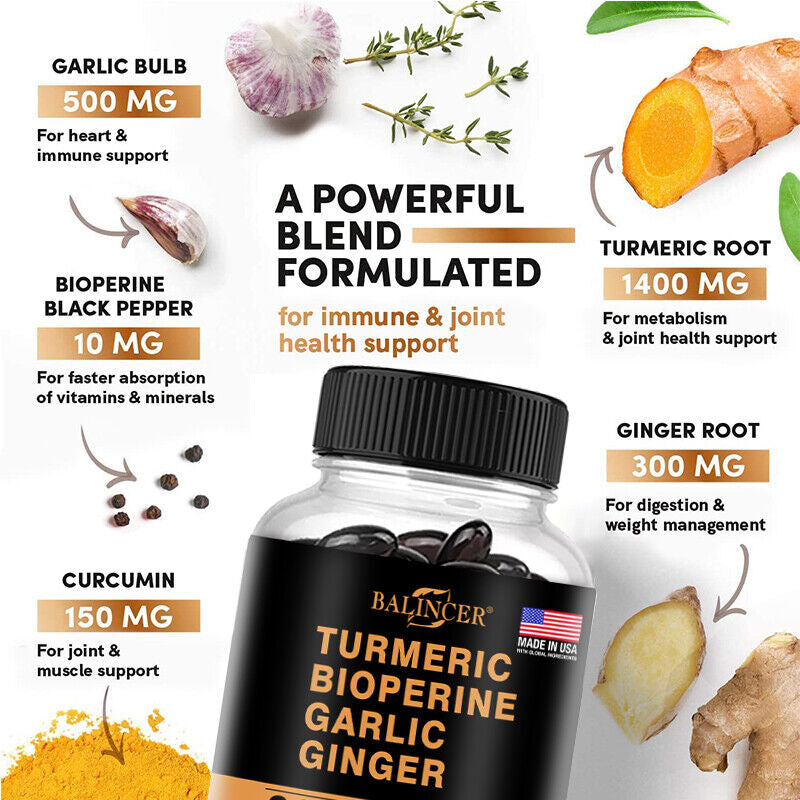 Turmeric Curcumin Highest Potency 95% 2360Mg with Bioperine Black Pepper Extract